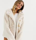 Urban Bliss Faux Fur Duffle Jacket With Hood-beige