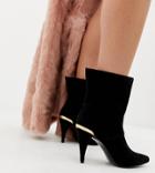 River Island Heeled Ankle Boots In Black - Black