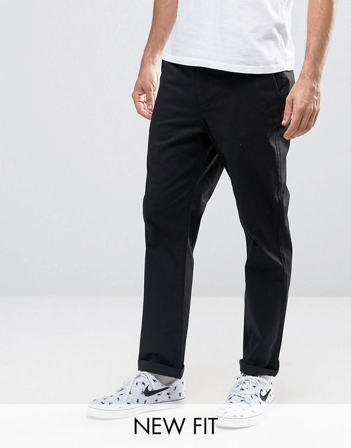 Asos Straight Chinos In Black - Black