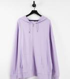 Asos Design Curve Organic Cotton Super Oversized Zip Through Hoodie In Lilac-purple