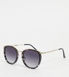Jeepers Peepers Womens Round Sunglasses In Black/gray Tort - Exclusive To Asos-gold