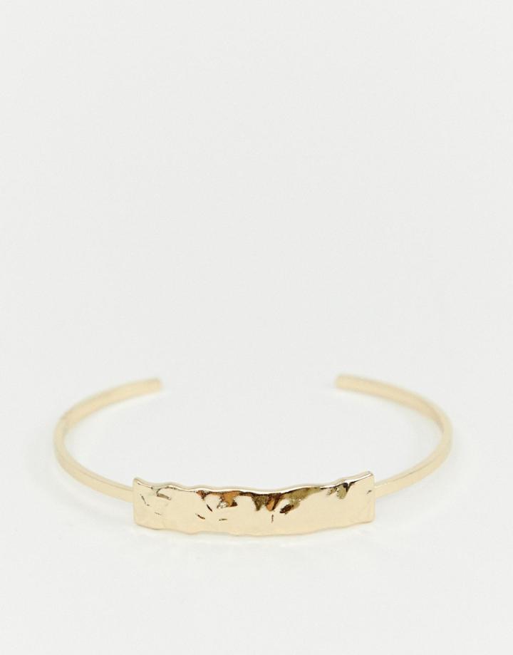 Pilgrim Gold Plated Hammered Bangle - Gold