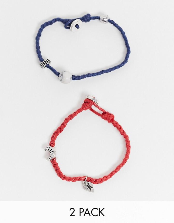 Classics 77 Plaited Skull Bracelet In Multi