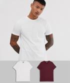 Asos Design 2 Pack T-shirt With Crew Neck Save