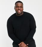 Threadbare Plus Military Crew Neck Sweater In Black