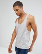 Asos Tank With Extreme Racer Back In Light Gray - Gray