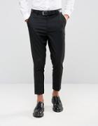 Asos Tapered Cropped Pants In Black - Black