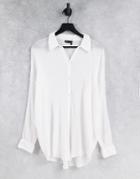 Asos Design Crinkle Beach Shirt In White