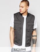 Black Eye Rags Military Vest - Gray