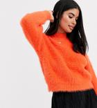 Asos Design Petite Fluffy Oversized Sweater-multi