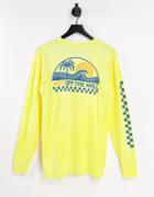 Vans Barreled Back Print Long Sleeve T-shirt In Yellow