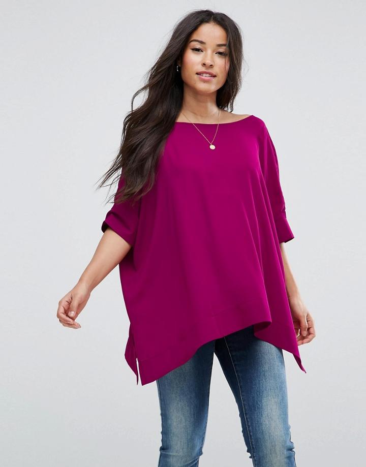 Asos Maternity Oversized Kimono T-shirt With V Back - Red