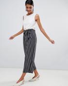 Warehouse Stripe Culottes In Multi - Navy