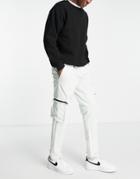 Night Addict Tapered Elasticated Utility Pants With Cuff Adjusters In Mint - Part Of A Set-green