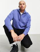 Asos Design Oversized Half Zip Sweatshirt In Blue - Part Of A Set-blues