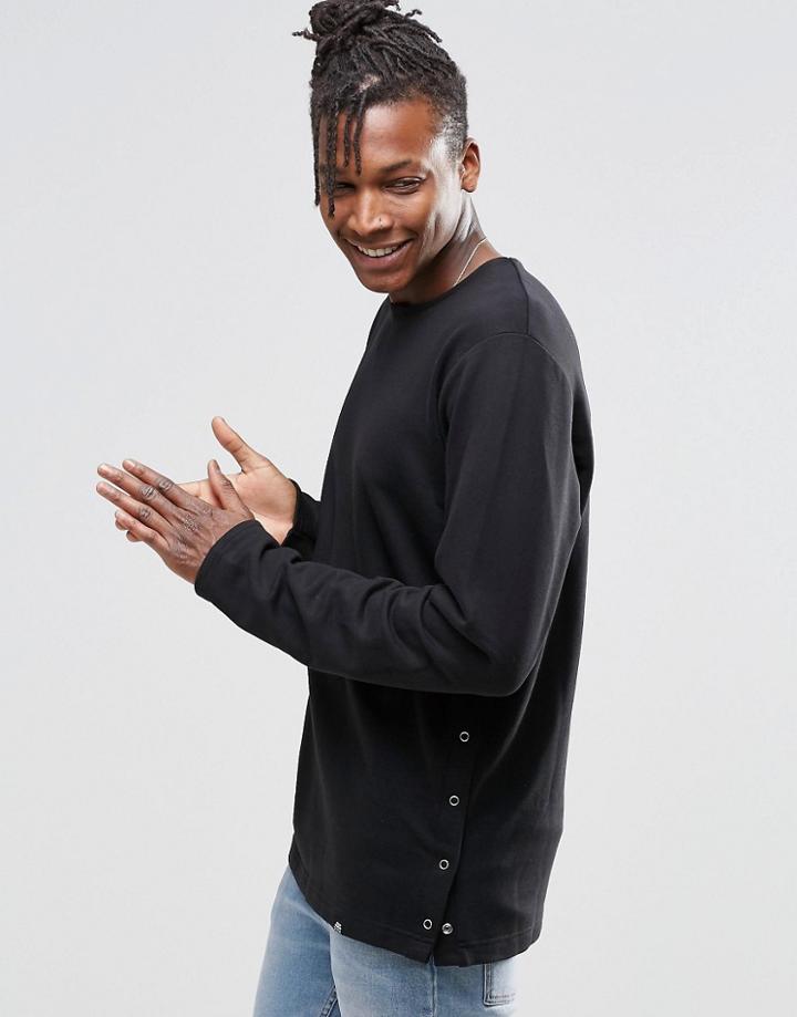Cheap Monday Apply Sweatshirt Side Poppers - Black