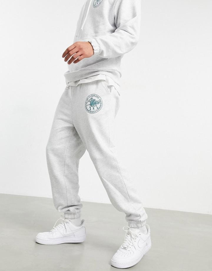 Asos Design Set Oversized Sweatpants With Roman Numerals Logo Print-white