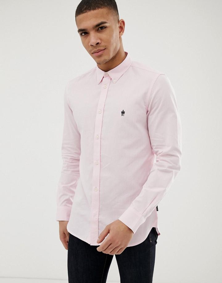 French Connection Long Sleeve Oxford Shirt-pink