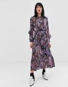 In Wear Hilma Floral Print Maxi Dress - Purple