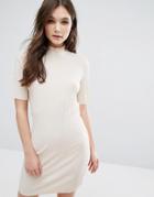 Vila High Neck Dress - Brown