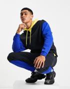 Asos Design Matching Oversized Hoodie In Color Block Brights With Print-multi