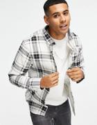 Brave Soul Long Sleeve Check Shirt In White