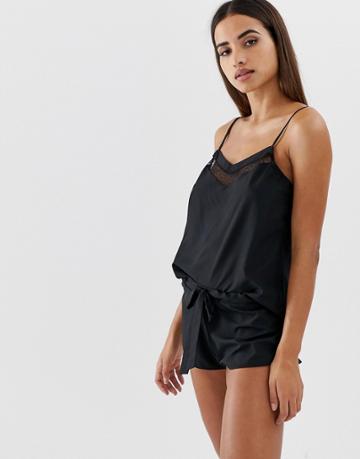 Diane Houston Dot Mesh Camisole - Black