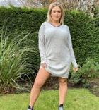 Vero Moda Curve Sweater Dress With Lace Trim In Gray-grey