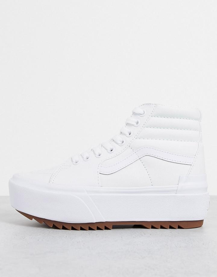 Vans Sk8-hi Stacked Sneakers In Triple White