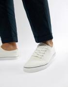 Brave Soul Lace Up Sneakers In White - White