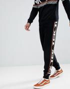 Asos Knitted Co-ord Joggers With Side Text Design - Black