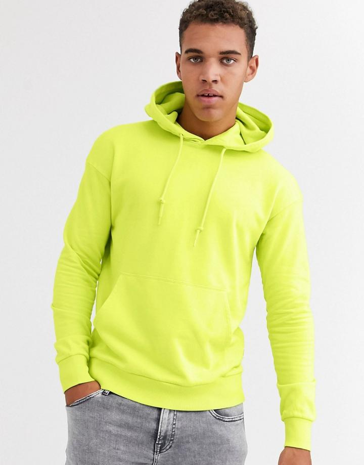 Jack & Jones Originals Relaxed Fit Hoodie In Neon Yellow