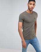 Asos Extreme Muscle T-shirt With Logo In Khaki - Green