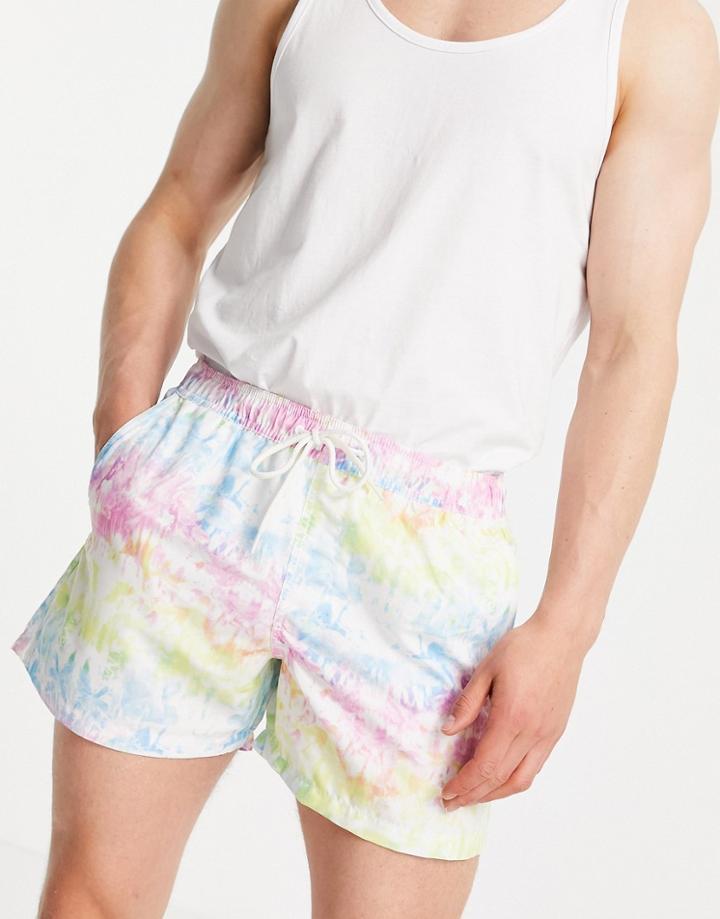 Brave Soul Swim Shorts In Tie Dye-multi