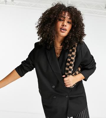 Heartbreak Plus Oversized Dad Blazer In Black