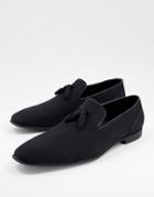 Asos Design Loafers In Black Faux Suede