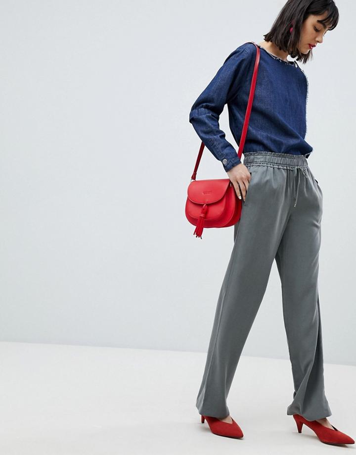 Esprit Wide Leg Relaxed Pants - Green