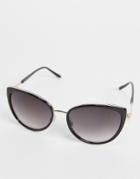French Connection Butterfly Sunglasses In Black-gold