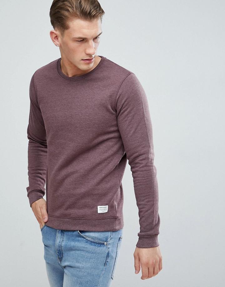 Solid Sweatshirt In Marl - Red