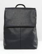 Monki Simple Foldover Backpack - Black