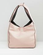 Asos Slouch Shoulder Bag With Tie Detail - Pink