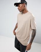 Asos Knitted Oversized T-shirt In Stone - Beige