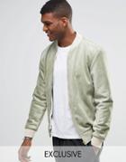 Reclaimed Vintage Suedette Bomber Jacket - Khaki