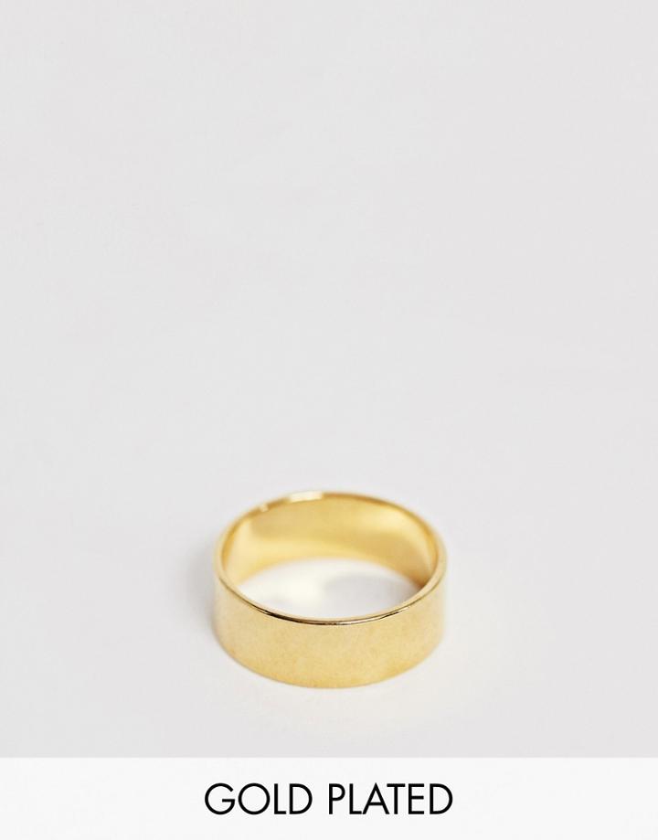 Asos Design 14k Gold Plated Band Ring