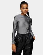 Topshop 'be Heard' Slogan T-shirt In Gray-grey