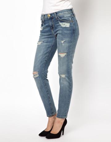 Current Elliott Stiletto Destroyed Skinny Jeans