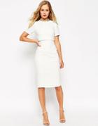 Asos Embellished Collar Crop Top Pencil Dress - Black