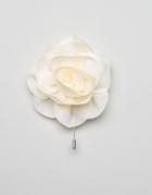 Asos Wedding Flower Lapel Pin In Ivory - White