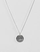 Orelia Silver Plated Engraved Coin Ditsy Necklace - Silver