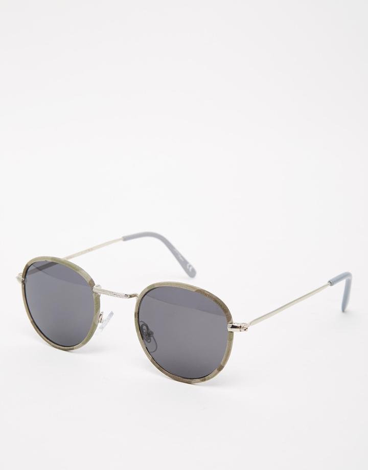 Jeepers Peepers Round Sunglasses In Gray Metal - Gray